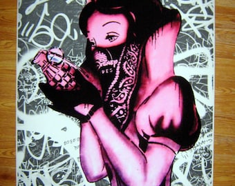 Banksy Art Print - Snow White Grenade - Multiple Paper Sizes