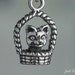 Cute Cat Charm Sterling Silver Kitten Kitty in a Basket 3D Solid .925