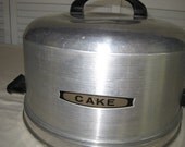 vintage Aluminum Cake Plate with Cover vintage Aluminum Cake Plate with Cover