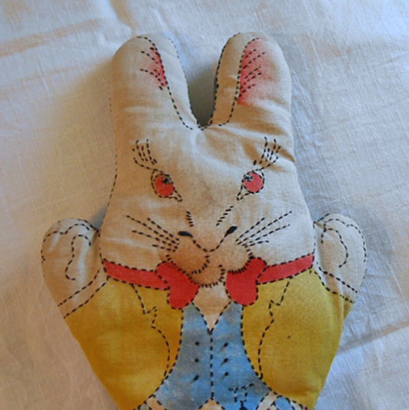 Vintage Stuffed BUNNY RABBIT DOLL 1920 Antique by AzaleaTrail