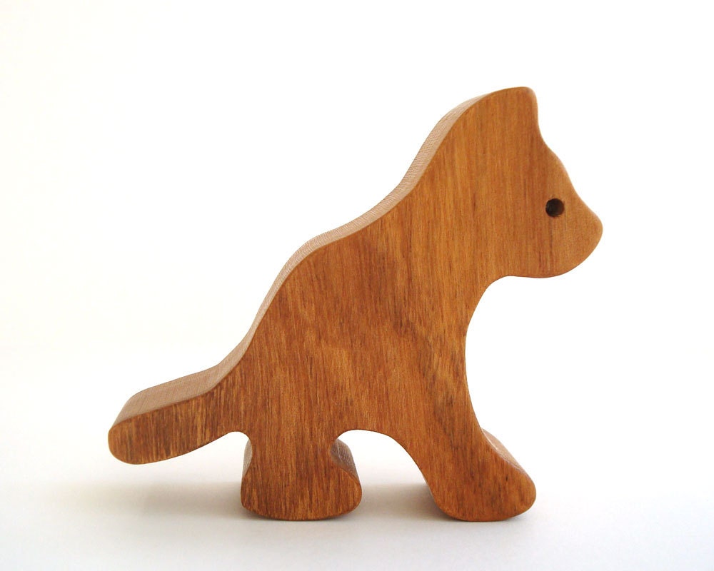 wooden toy cat