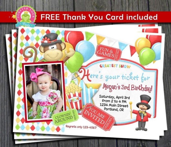 Carnival Birthday Invitation / Carnival Party Invite / Carnival Birthday / Carnival Invitation / Carnival Party Il_570xn