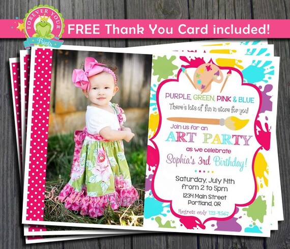 Art Party Invitation / Art Party Invite / Art Party / Art Invitation / Art Birthday Il_570xn
