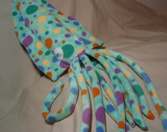 Bianca the Spotted Light Green Fleece Plush Cuddlefish - Plush Cuttlefish Stuffed Animal