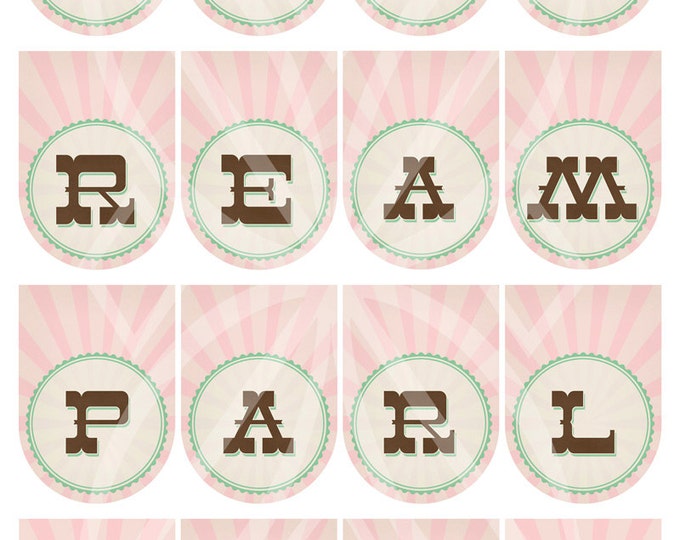 Vintage Ice Cream Parlor Party Banner - Instant Download - Print your own