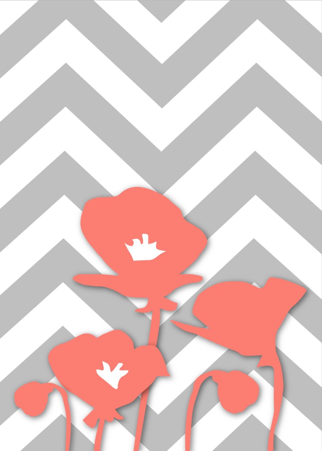 Coral and Gray Bathroom Coral and Grey Botanical Prints Art