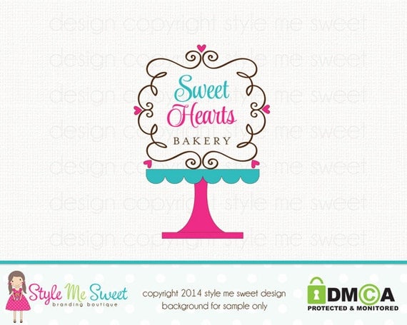 Cake Stand Logo Bakery Logo Design Bakers by ...