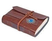 Light Brown Faux Leather Journal with Eye Cameo Bookmark