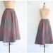 bias plaid skirt - vintage 1970s / Geek Chic - school girl / plum & charcoal gray