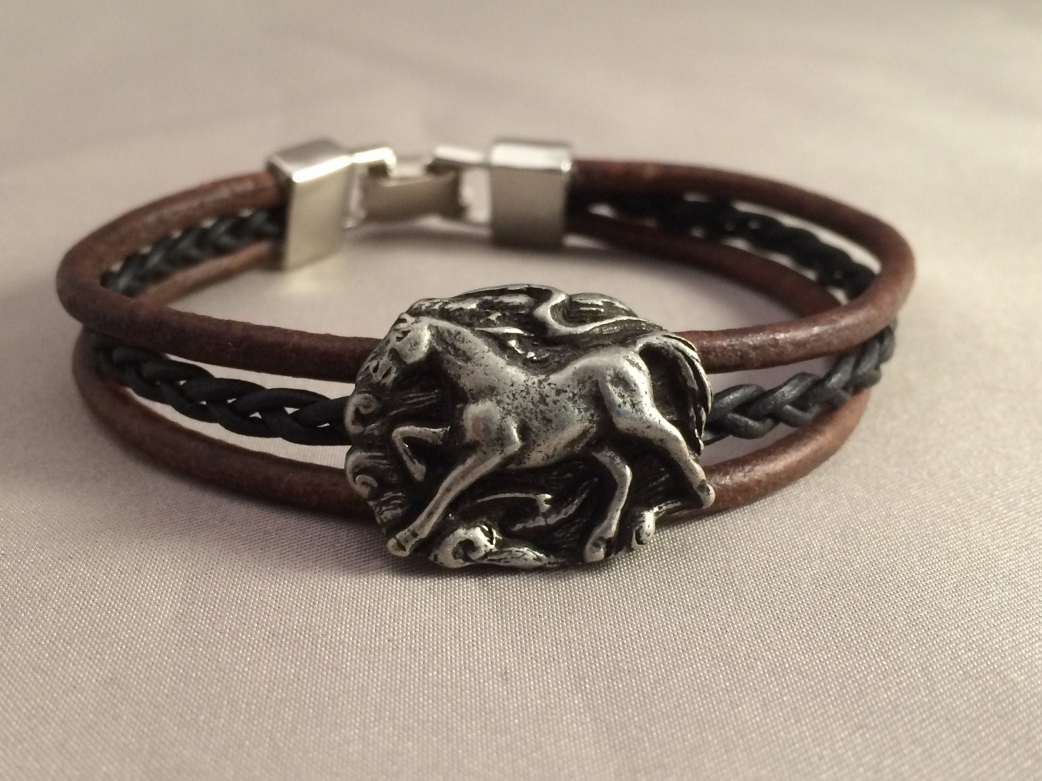 Equestrian Bracelet Horse Bracelet Leather Horse Bracelet