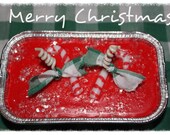 CANDY CANE Scented Handmade Primitive Holiday Christmas Loaf Candle STRONG CANDY CANE Scented Handmade Primitive Holiday Christmas Loaf Candle STRONG