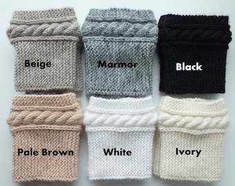Cashmere Boot Cuffs, Hand Knit Boot Cuffs Cashmere-Kidmohair Blend Yarn Choose Your Color And Size