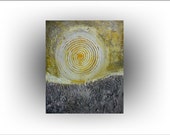 Abstract Yellow and Gray Pallet Knife Painting - 18 x 24 - Skye Taylor