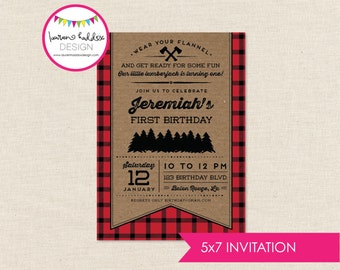 Lumberjack Birthday Invitation, Lumberjack Birthday, Lumberjack Printables, Lumberjack Birthday Decorations, Lauren Haddox Designs