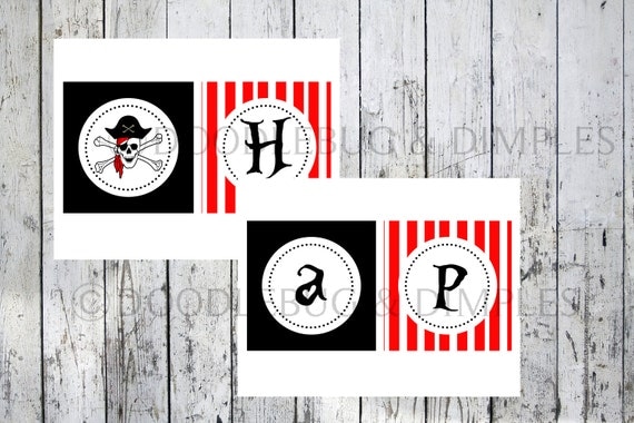 Personalized Printable Pirate Party Birthday Banner Il_570xn