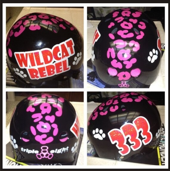 Custom Roller Derby Vinyl Sport Helmet Decal Single Name