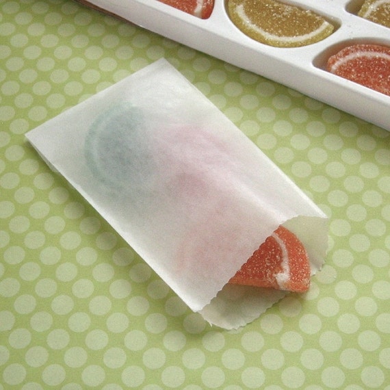 50 Small Glassine Bags 2 3/4 x 4 inches by SomersetMarket on Etsy