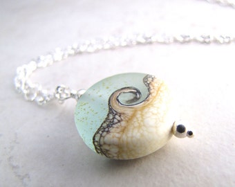 Sea Glass Seaglass Necklace Aqua Turquoise Carribean Wave Beach