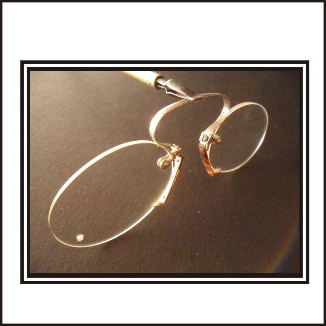Antique Pince Nez Reading Glasses 8 by stillthemind on Etsy