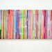 Neon Pastel and Gold acrylic on canvas painting