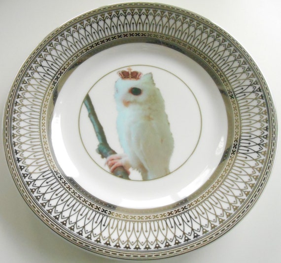 Silver Owl Bird Dinnerware Plates Owl Dishes Bird Plate Owl