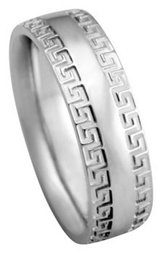 Greek Ring Mens Wedding Band Mens Wedding Ring by TemptingJewels
