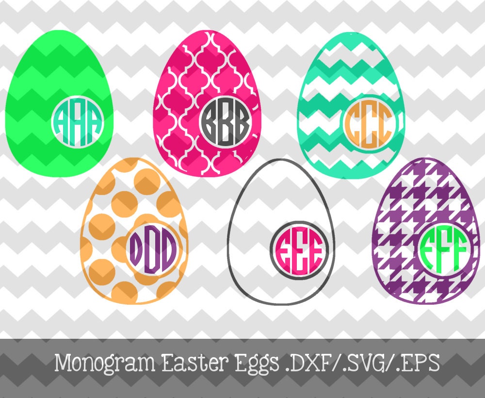 Download Monogram Patterned Easter Egg Files .DXF/.SVG/.EPS Files for