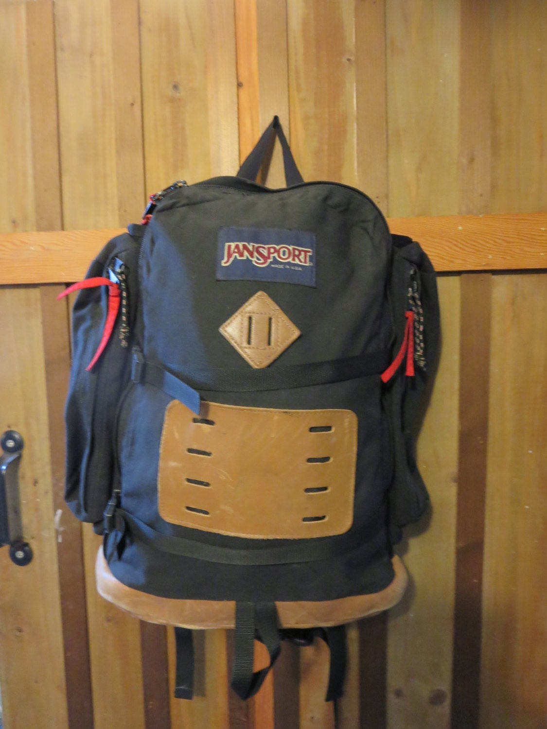 Vintage Jansport Leather Bottom Backpack Jansport Large