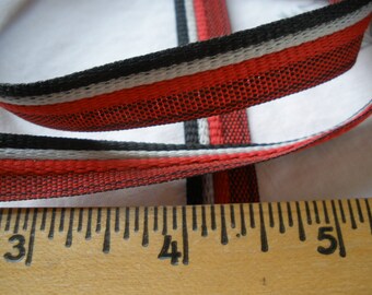Red & Blue flowers Embroidered Ribbon Woven Edge by kabooco