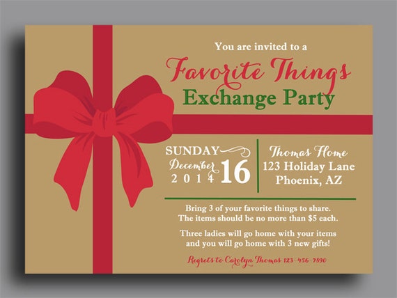 Favorite Things Party Invitation Wording 10