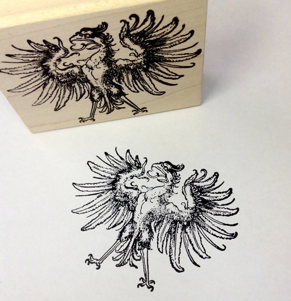 Phoenix Rubber Stamp 5885 by 100ProofPress on Etsy