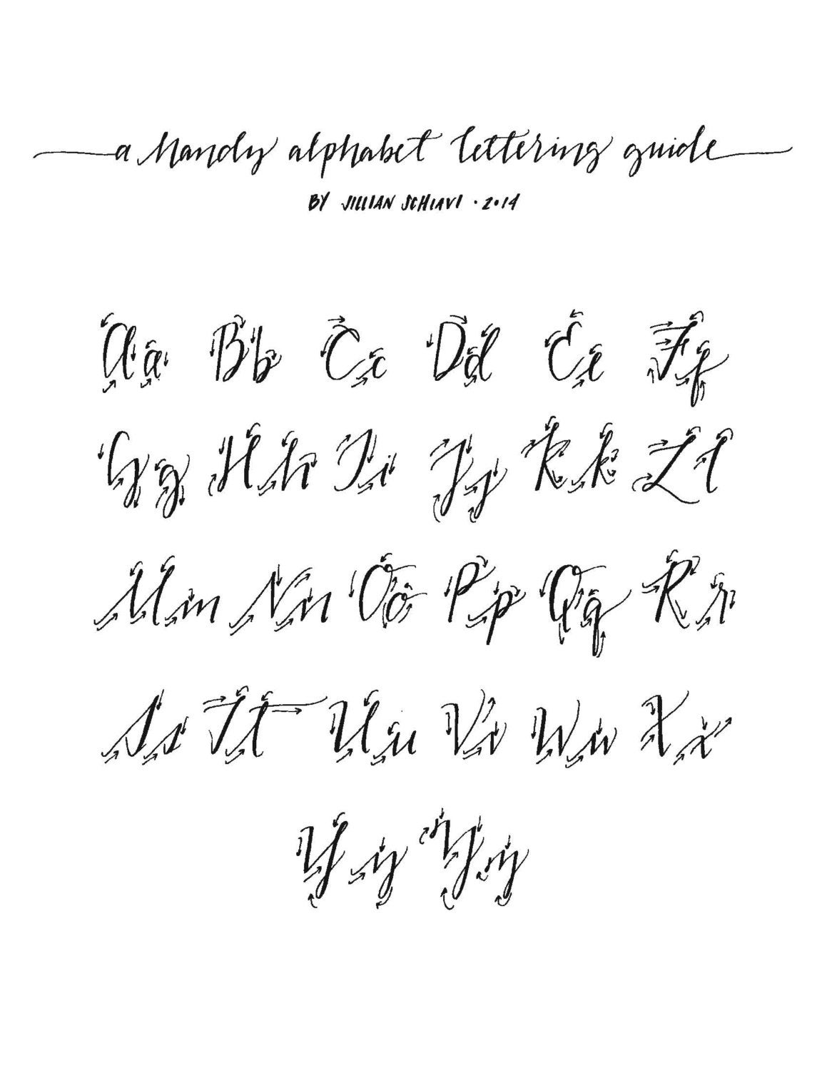 Hand Lettering Alphabet Guide Traceable Download by jillyink