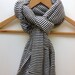 Black & white cotton striped scarf - Men's Women's Cotton woven black and white Ticking Stripe Scarf stole Accessories- Ethiopian scarves