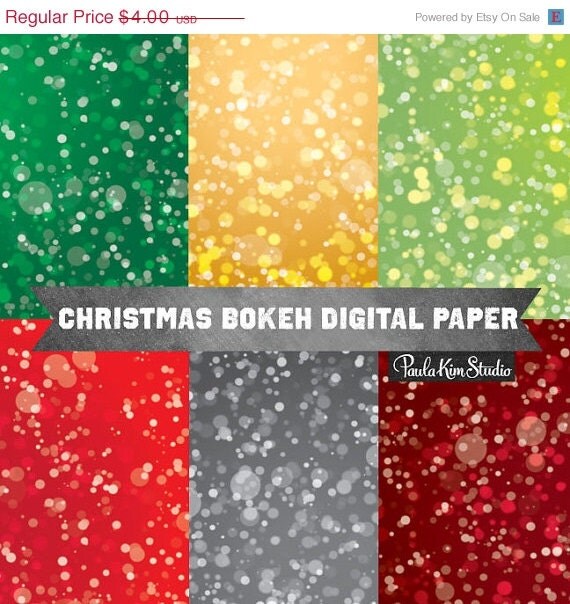 60% OFF SALE Christmas Bokeh Overlay Digital Papers - Textures Digital Download Il_570xn