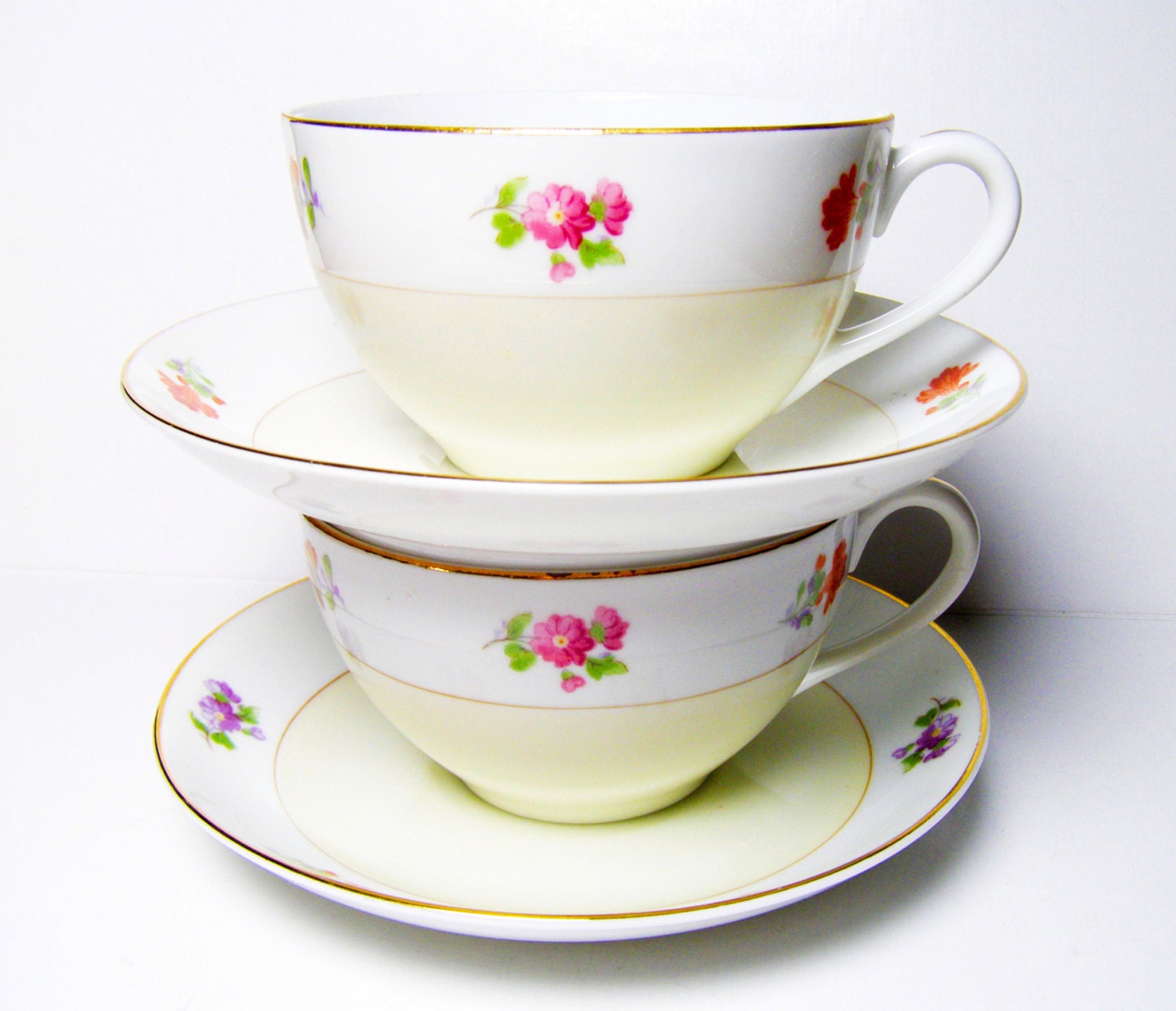 Vintage Noritake Tea Cups & Saucers SET of Six in by LorettasCache
