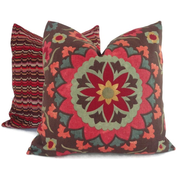Items similar to SALE Jewel tone Suzani Decorative Pillow Cover Lumbar Pillow, Accent pillow ...