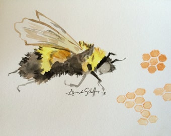 Honey Bee Original Artwork Watercolor Painting