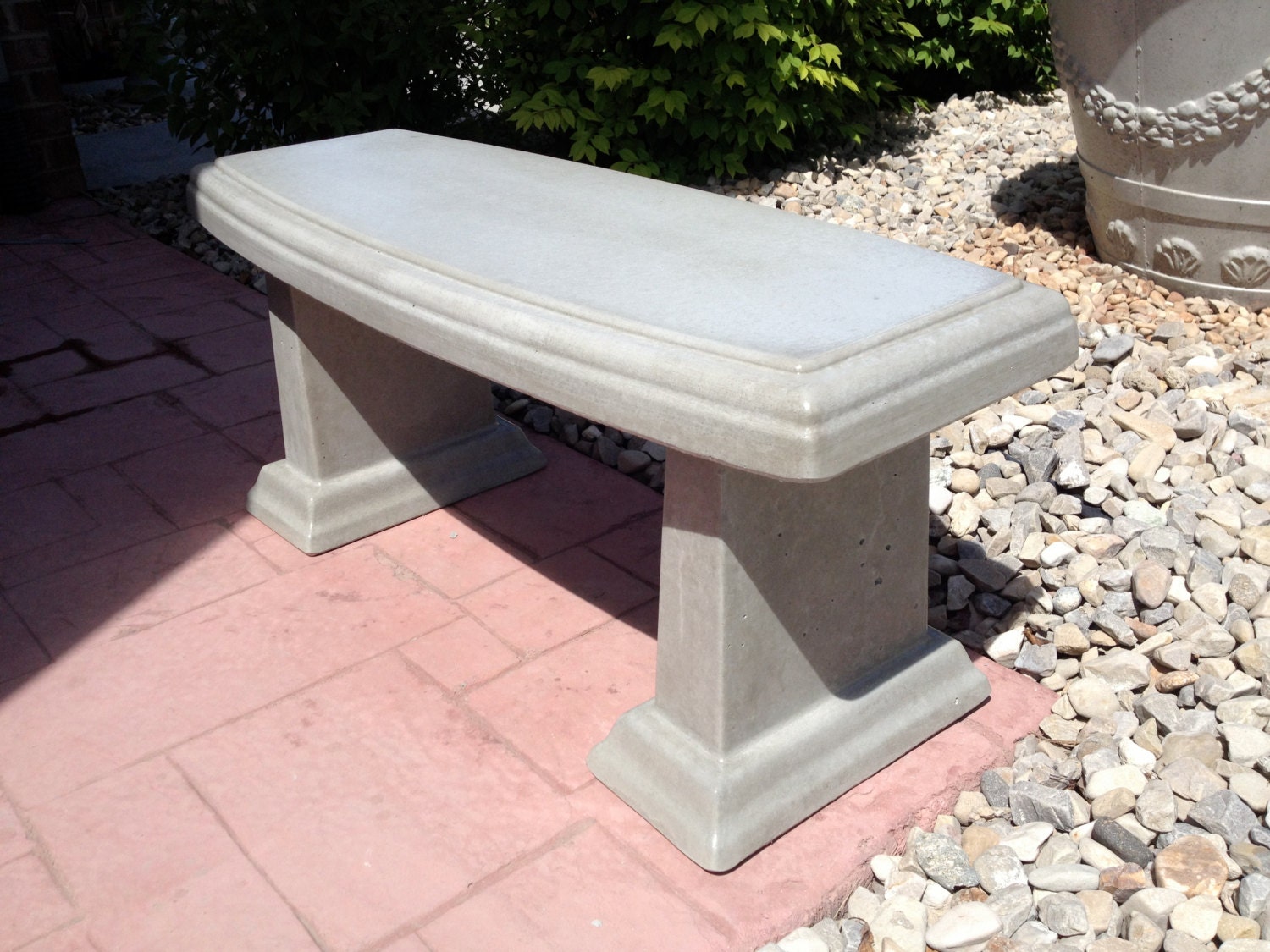 Concrete Double Curved Bench with matching by ...