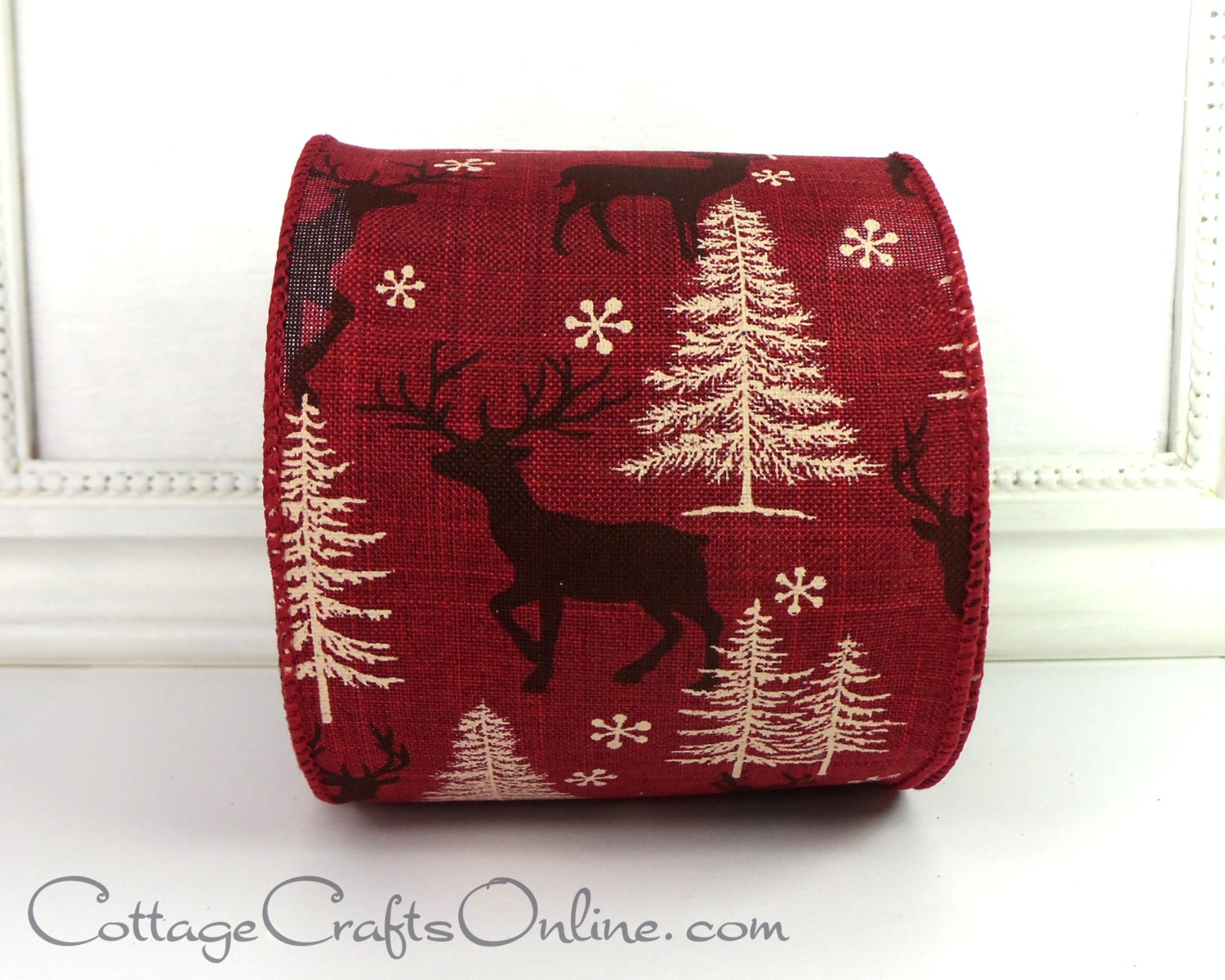 christmas wired ribbon 4 wide burgundy red by christmas wired ribbon 4 wide burgundy red by