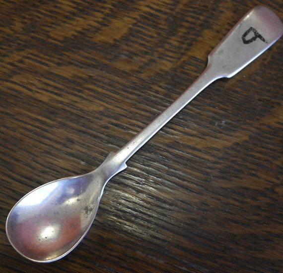 antique silver plate egg spoon