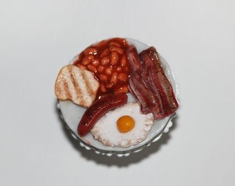 English breakfast ring - Food Ring - Miniature Food Jewelry