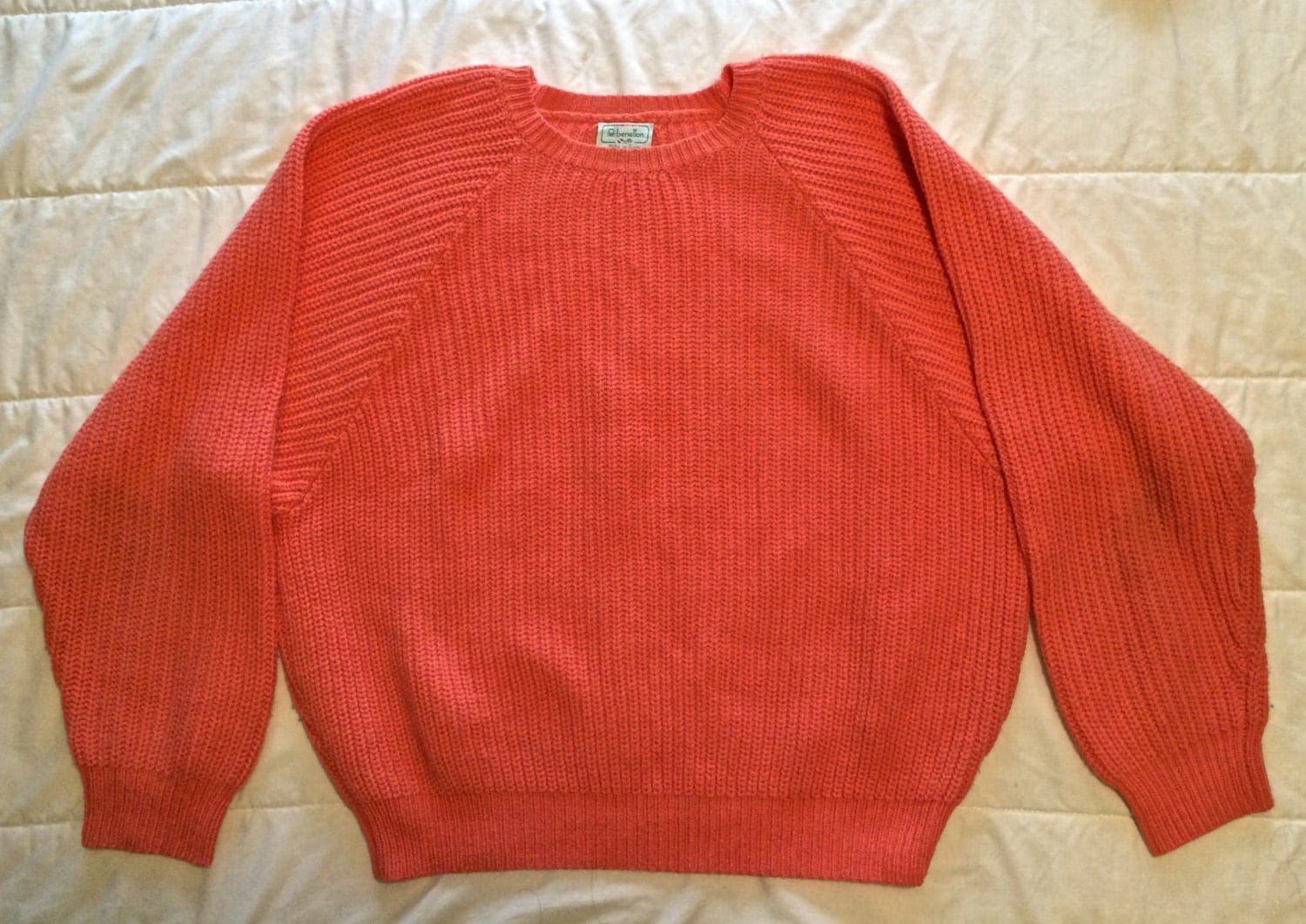Vintage 1980s BENETTON Salmon Italian Wool – Awesome Winter Sweater ...