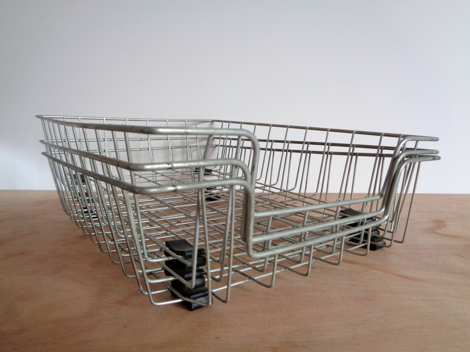 Vintage Metal Wire Desk Letter Organizer Legal Size File Tray