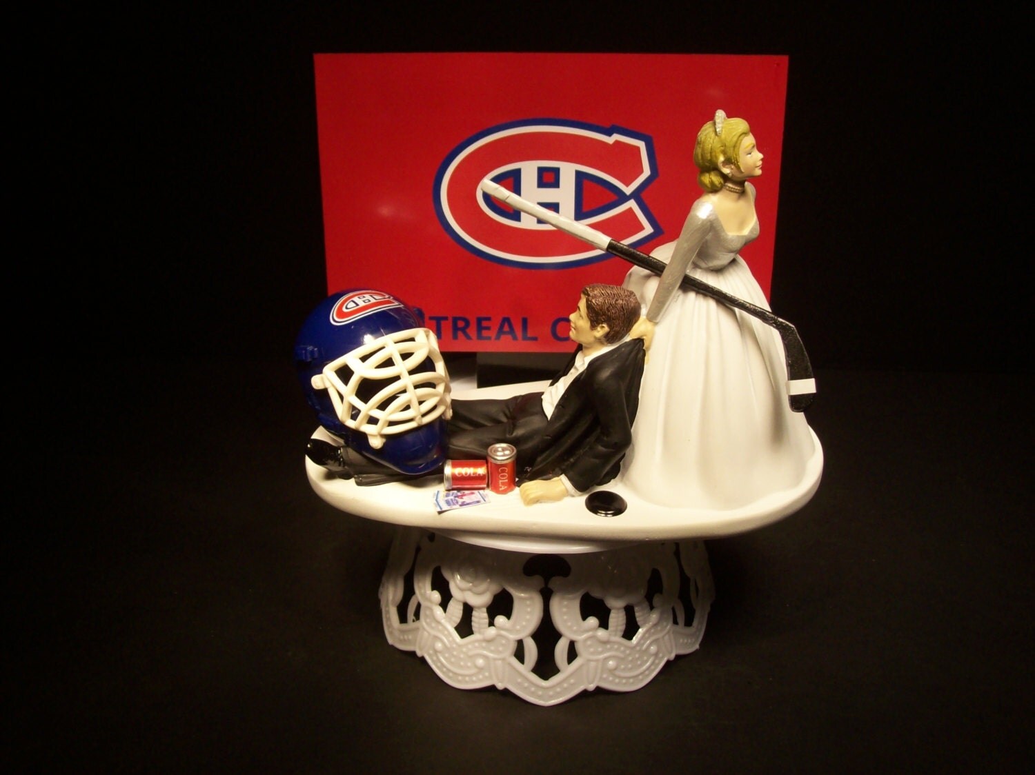 Hockey Sports Team MONTREAL  CANADIENS Bride and Groom Wedding 