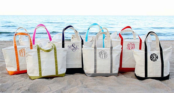 Monogrammed Canvas Tote Bag