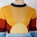 Vintage 1970's COLLAGEMAN Men's SuN RaY CoLoR BLoCkeD KeLsO ReTrO Rainbow HiPPiE HiPSTeR Sweater Size M