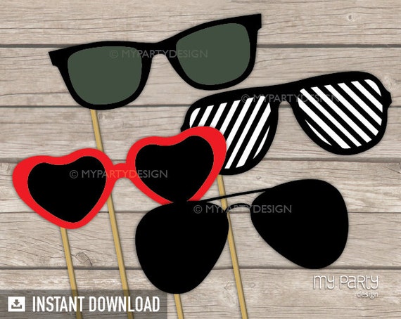 Photo Booth Props Printable Sunglasses Props On A Stick