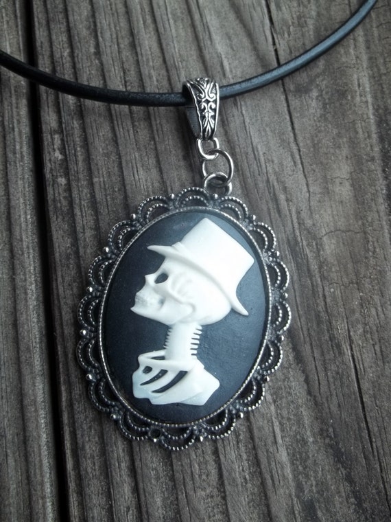 Skeleton Cameo Man by HalloweenGirlBtq on Etsy