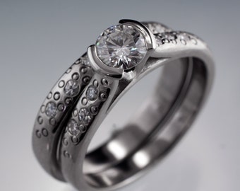 bezel star wedding ring