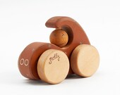Personalized Wooden Car eco-friendly kids toy with rustic ornament